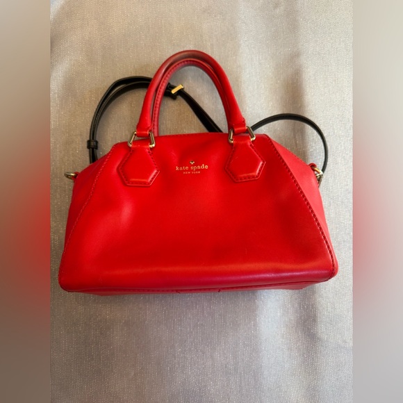 Kate Spade New York Madison Saffiano Leather Duffle Crossbody Bag in Red - Picture 5 of 13